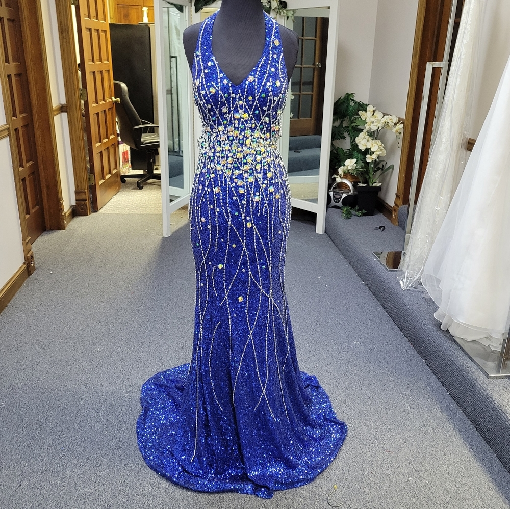 KARISHMA ROYAL BLUE FITTED DRESS